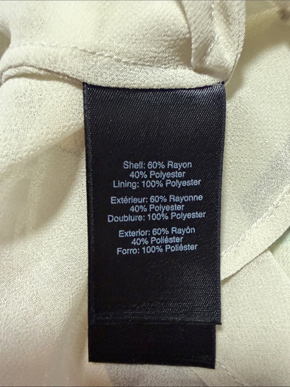 Donna Karan Cream Floral-Print Cap Sleeve Blouse size 12 - Picture 4 of 4